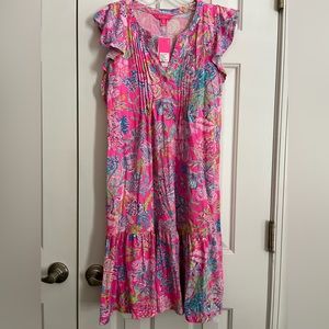 Lilly Pulitzer Golda flutter sleeve $128 pink isle small